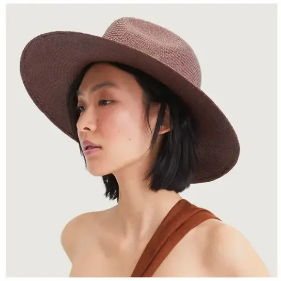 Veronica Beard FREYA taupe Redwood Mahogany Hat NWT 230 S/M - Picture 2 of 16